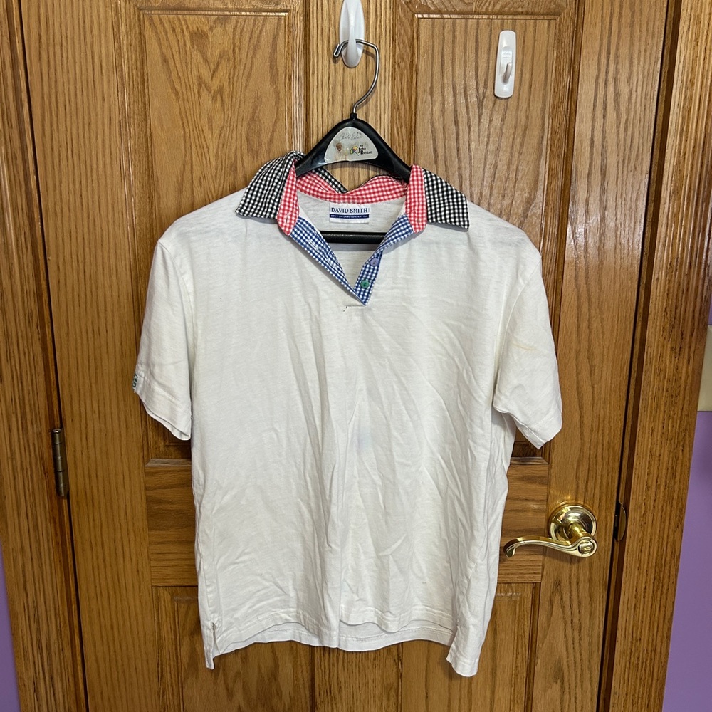 Robert Graham White Shirt with Checkered Collar